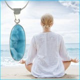Larimar Pendant - Long Oval