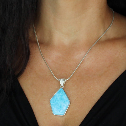 Rococo Style Larimar Pendant