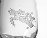 Sea Turtle 17 oz Stemless Wine - Set of 12